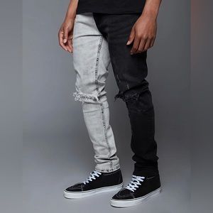 Fashion Nova Men Distressed Contrast Skinny Jean 32